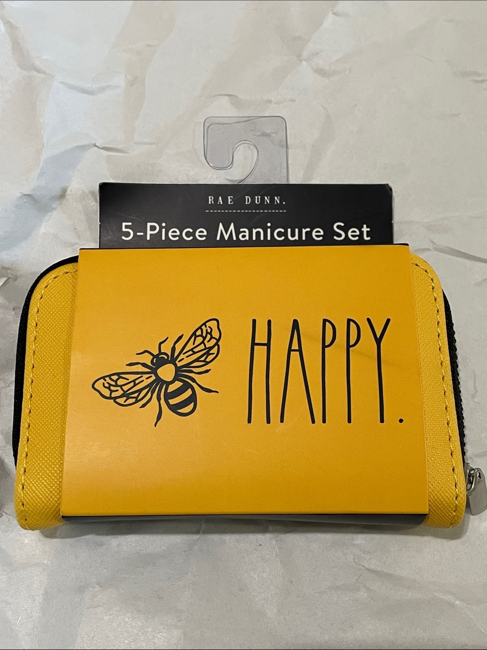 Rae Dunn Yellow Bee HAPPY 5-Piece Manicure Set